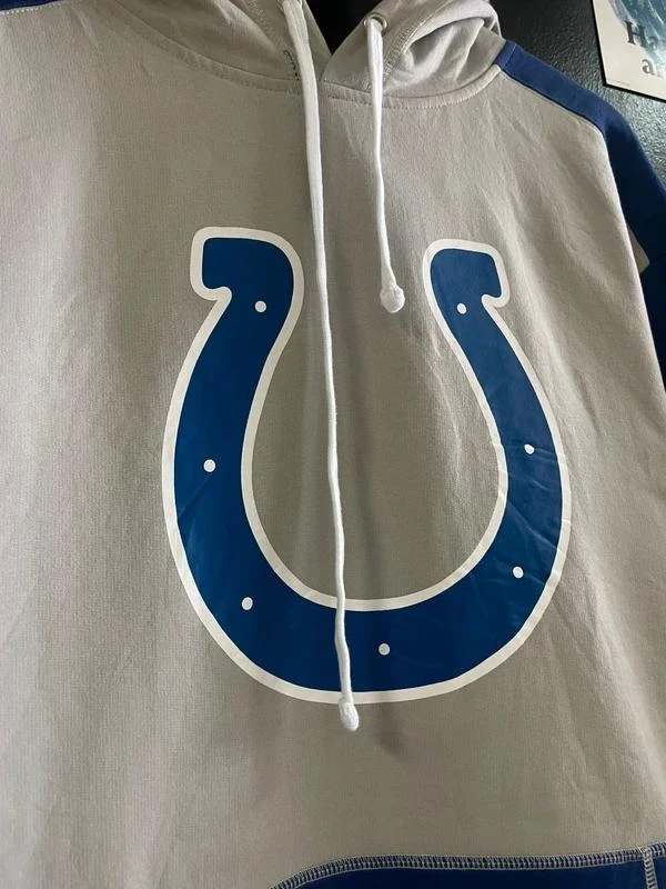 NFL Indianapolis Colts Oversized Hoodie Vintage 2000s Blue White Streetwear Rare – photo 4